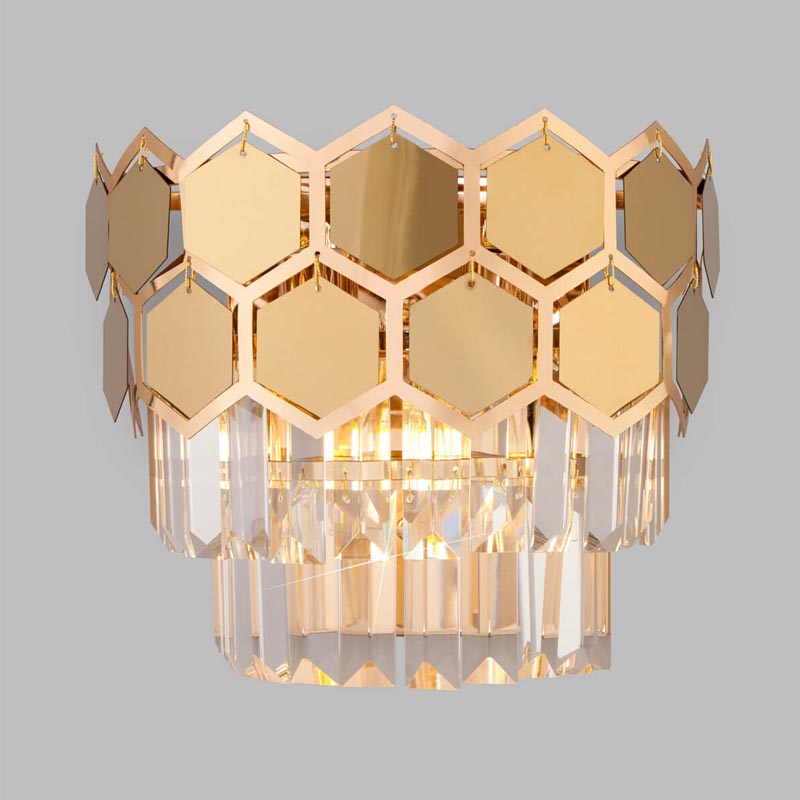 Бра Hanging Hexagon Moira Sconce gold Прозрачный (Transparent) Золотой Бра Hanging Hexagon Moira Sconce gold Прозрачный (Transparent) Золотой в Рязани | Loft Concept