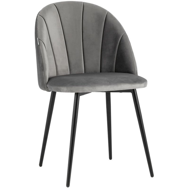 Стул Balsari S Chair Серый Велюр Серый Черный Стул Balsari S Chair Серый Велюр Серый Черный в Рязани | Loft Concept