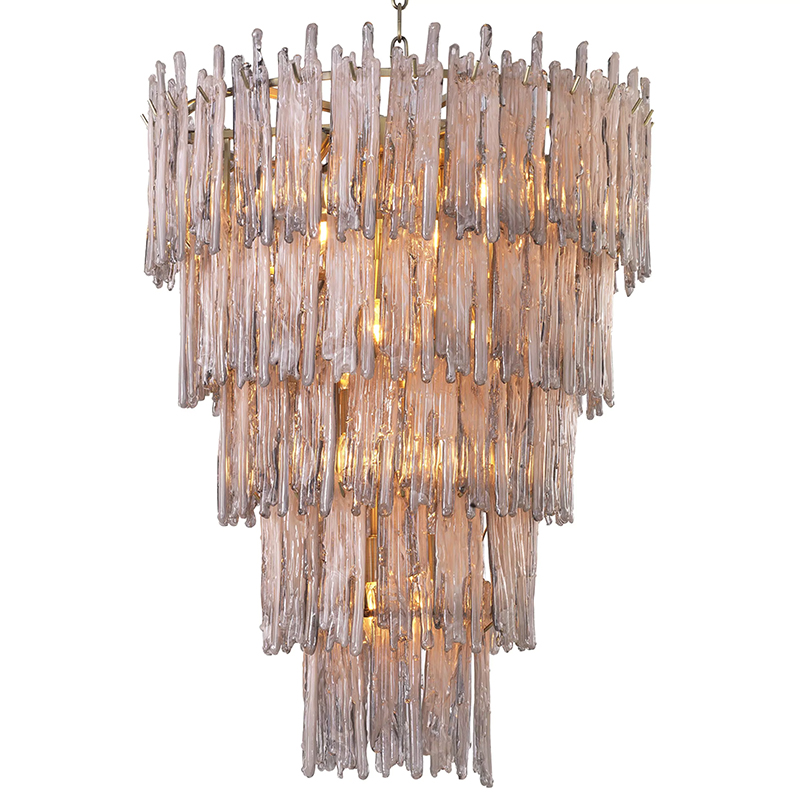 Люстра Eichholtz Chandelier Saint Roch L Латунь Серый Стекло Смок Люстра Eichholtz Chandelier Saint Roch L Латунь Серый Стекло Смок в Рязани | Loft Concept
