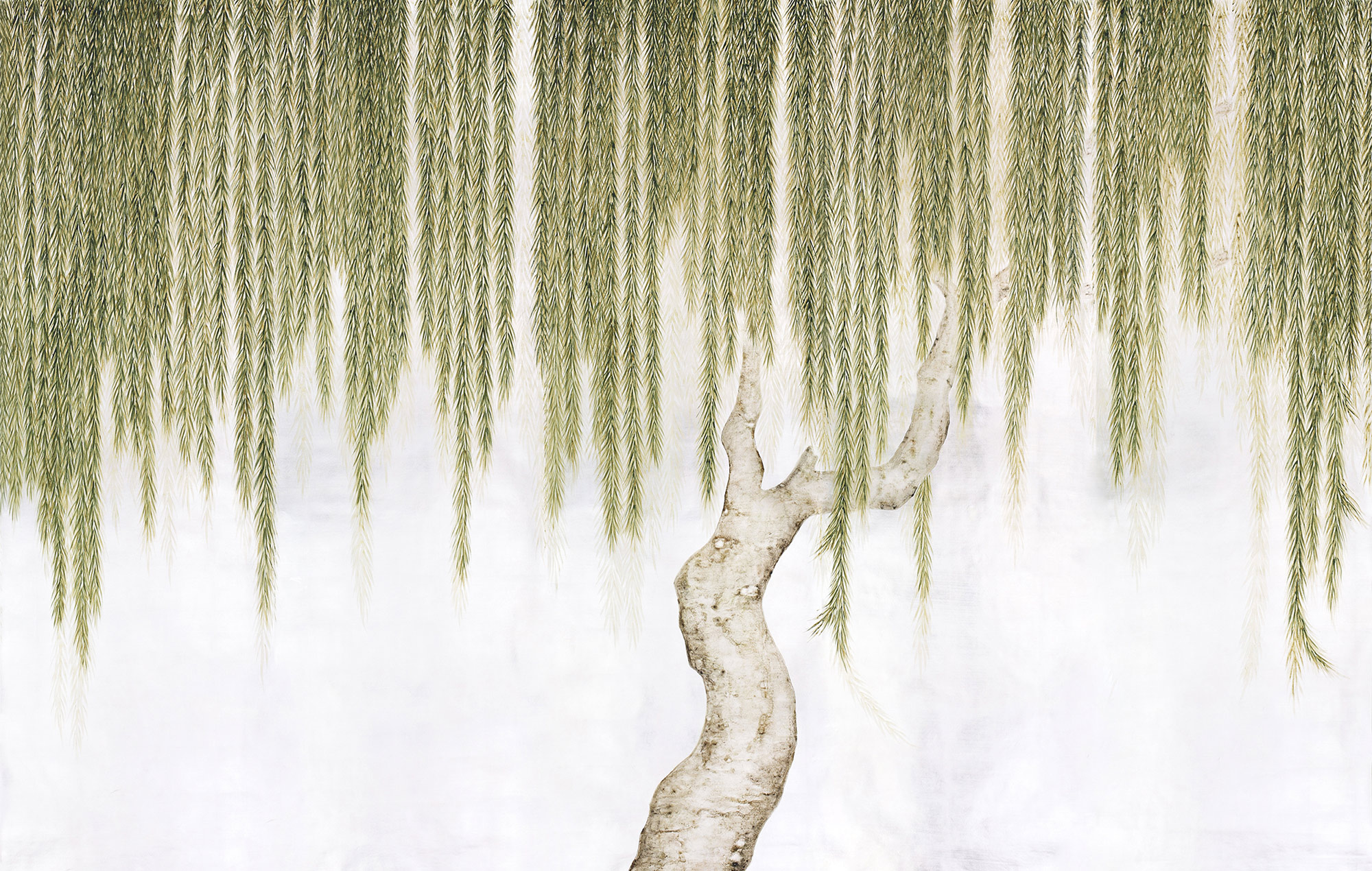 Обои ручная роспись Willow Original colourway on Tarnished Silver gilded paper Обои ручная роспись Willow Original colourway on Tarnished Silver gilded paper - постер Loft-Concept в Рязани