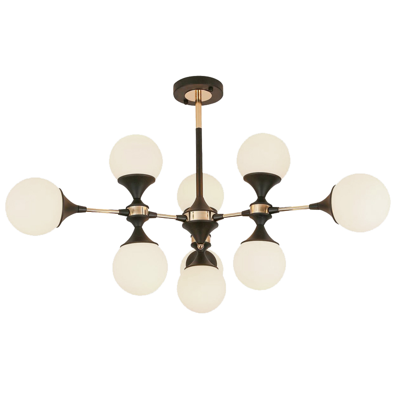 Люстра Ball Valley Arredoluce Ceiling Lamp Белый Латунь Черный Люстра Ball Valley Arredoluce Ceiling Lamp Белый Латунь Черный в Рязани | Loft Concept