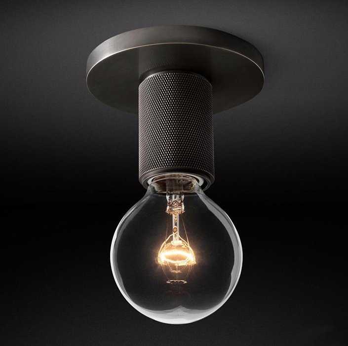 Потолочный светильник RH Utilitaire Socket Flushmount Black Темная бронза Потолочный светильник RH Utilitaire Socket Flushmount Black Темная бронза в Рязани | Loft Concept