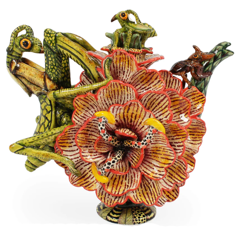 Чайник Богомол и Тропический Цветок Praying Mantis Teapot Оранжевый Зеленый Чайник Богомол и Тропический Цветок Praying Mantis Teapot Оранжевый Зеленый в Рязани | Loft Concept