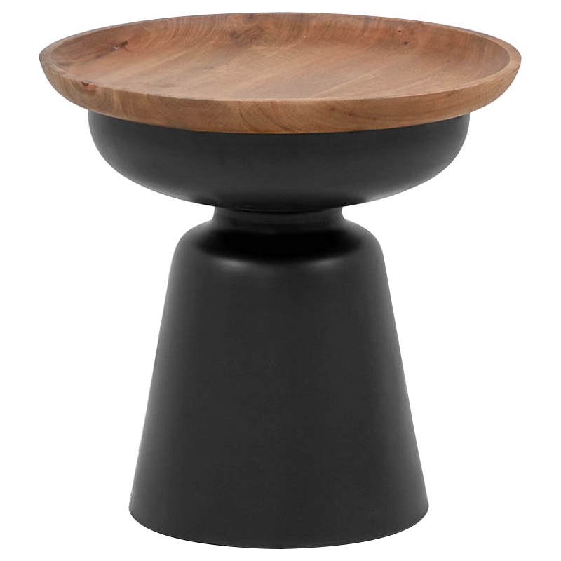 Приставной стол Keaton Round Side Table Коричневый Черный Приставной стол Keaton Round Side Table Коричневый Черный в Рязани | Loft Concept