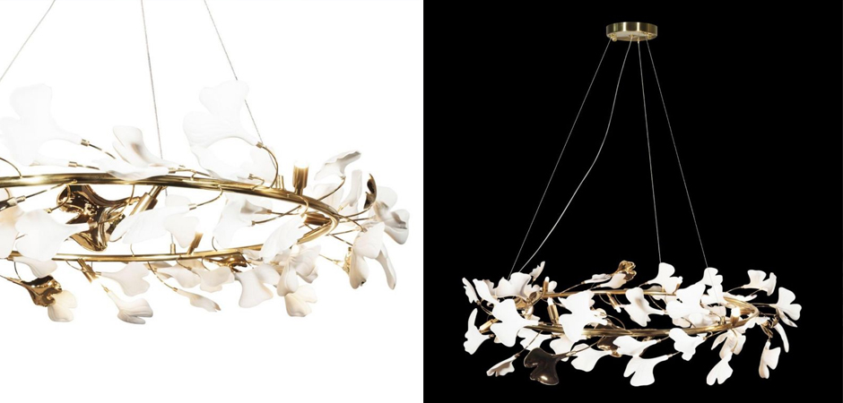 Декоративная люстра Wintery flover Gold с Белыми плафонами Декоративная люстра Wintery flover Gold с Белыми плафонами - Loft-Concept в Рязани