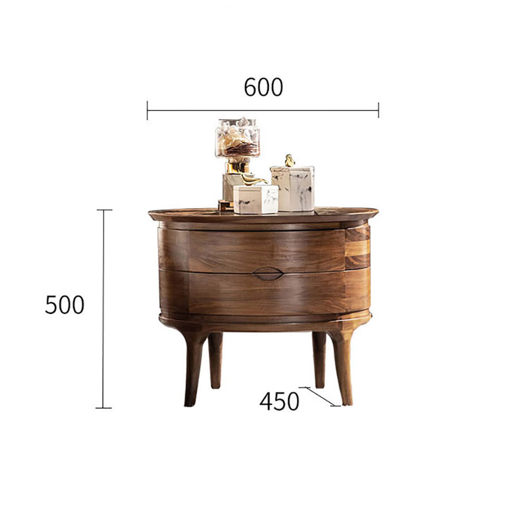 Прикроватный столик из дерева с 2-мя ящиками Moon Walnut Furniture Прикроватный столик из дерева с 2-мя ящиками Moon Walnut Furniture в Рязани