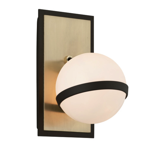 Бра Troy Lighting Ace Wall Sconce Латунь Черный Молочный Бра Troy Lighting Ace Wall Sconce Латунь Черный Молочный в Рязани | Loft Concept