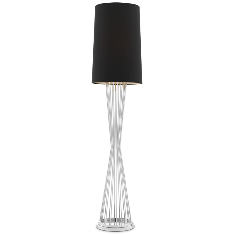 Торшер Eichholtz Floor Lamp Holmes Nickel Никель Черный Торшер Eichholtz Floor Lamp Holmes Nickel Никель Черный в Рязани | Loft Concept