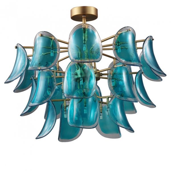 Люстра Sea Siren Chandelier Глянцевое золото Бирюзовый Люстра Sea Siren Chandelier Глянцевое золото Бирюзовый в Рязани | Loft Concept