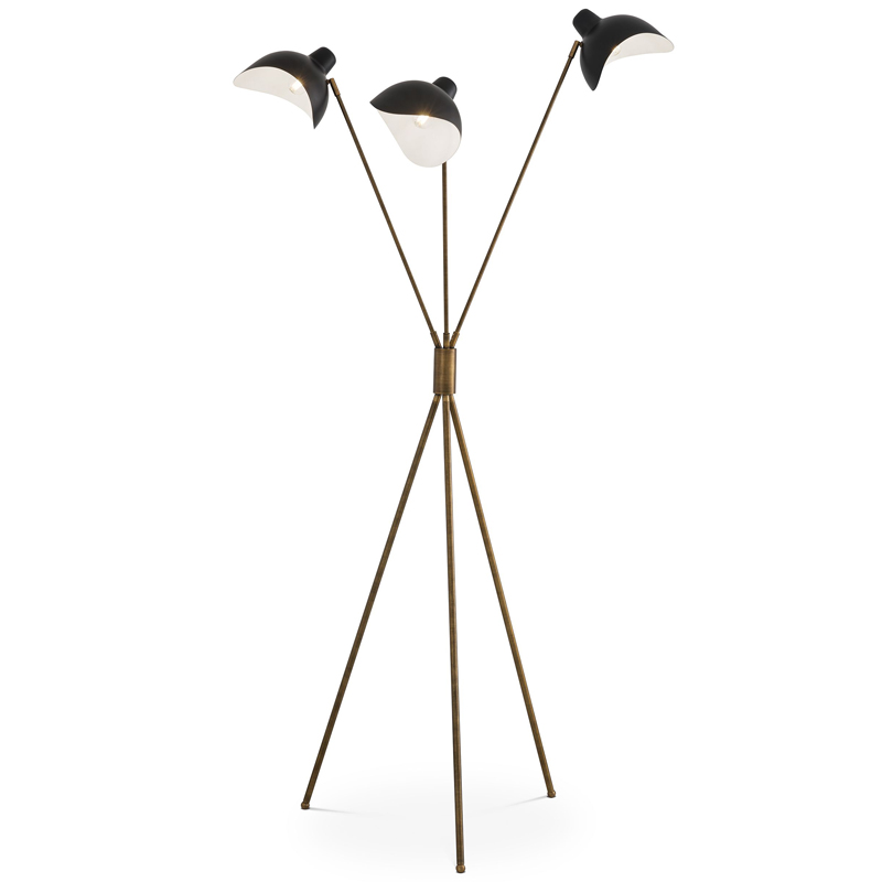 Торшер Eichholtz Floor Lamp Costner Черный Латунь Античная полированная Торшер Eichholtz Floor Lamp Costner Черный Латунь Античная полированная в Рязани | Loft Concept