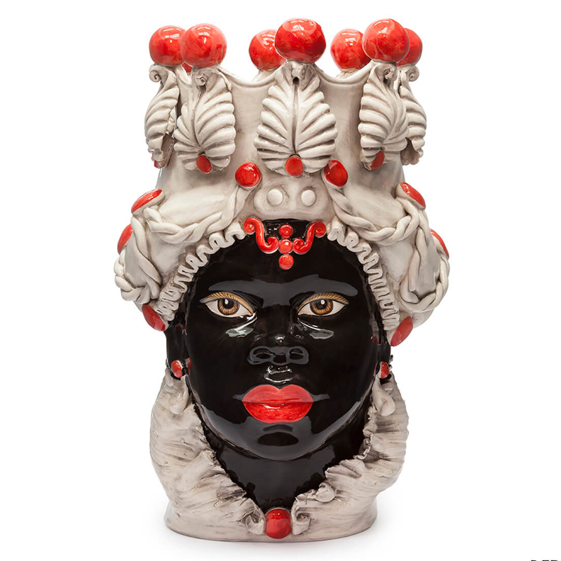Ваза VASE MORO LADY BIG Red Черный Бежево-серый Красный Ваза VASE MORO LADY BIG Red Черный Бежево-серый Красный в Рязани | Loft Concept