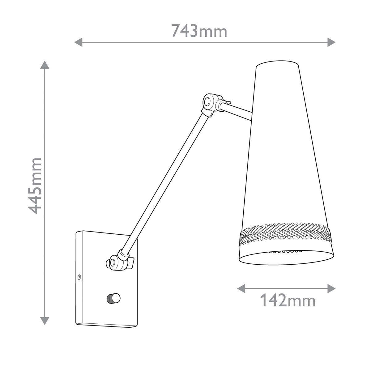 Бра черного цвета с конусным металлическим плафоном Alora в Рязани