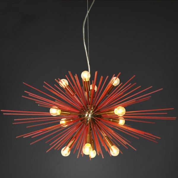 Люстра ASTRA Chandelier Sputnik Red and Brass Люстра ASTRA Chandelier Sputnik Red and Brass в Рязани | Loft Concept