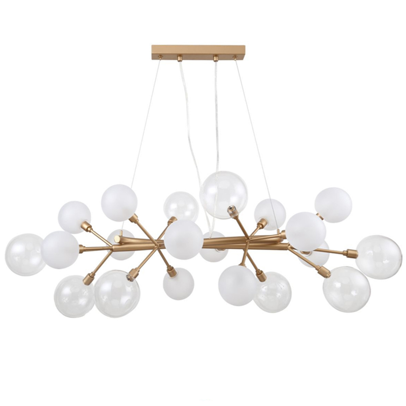 Люстра Berries Chandelier Rectangle White 100 матовое золото Прозрачный Прозрачный белый Люстра Berries Chandelier Rectangle White 100 матовое золото Прозрачный Прозрачный белый в Рязани | Loft Concept