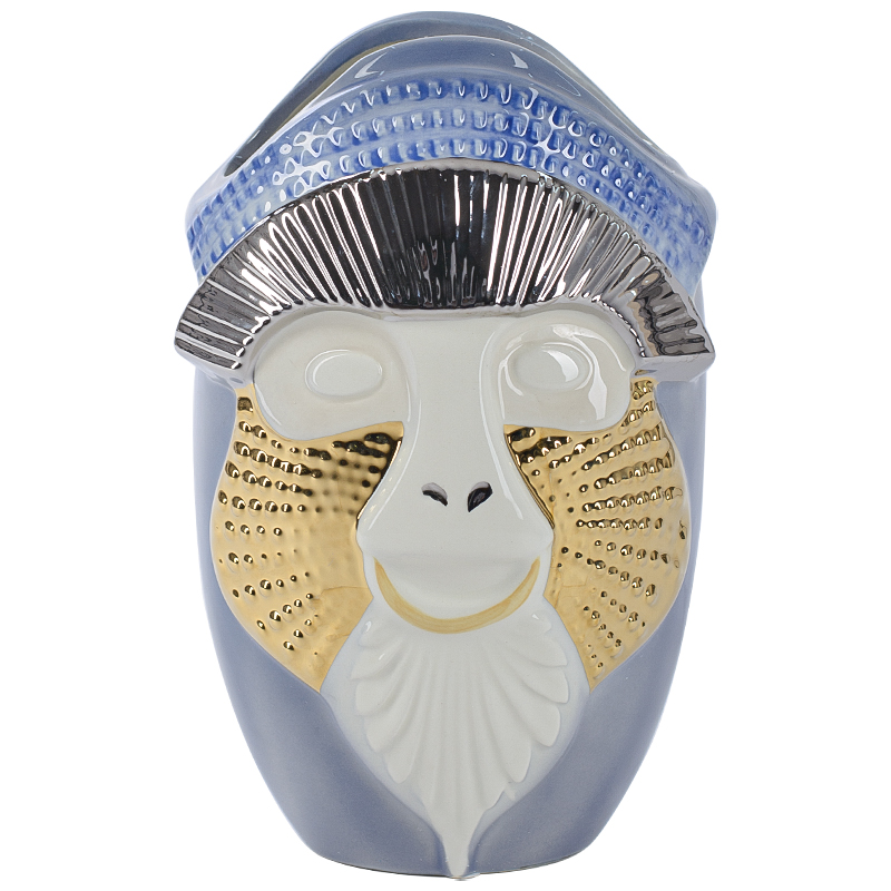 Ваза Primates Kandti Decoration blue Голубой Золотой Белый Серебряный Ваза Primates Kandti Decoration blue Голубой Золотой Белый Серебряный в Рязани | Loft Concept
