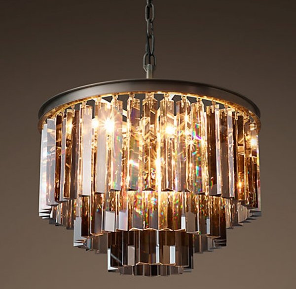 Люстра RH 1920s Odeon Smoke Glass Fringe Chandelier - 3 rings Черный Люстра RH 1920s Odeon Smoke Glass Fringe Chandelier - 3 rings Черный в Рязани | Loft Concept