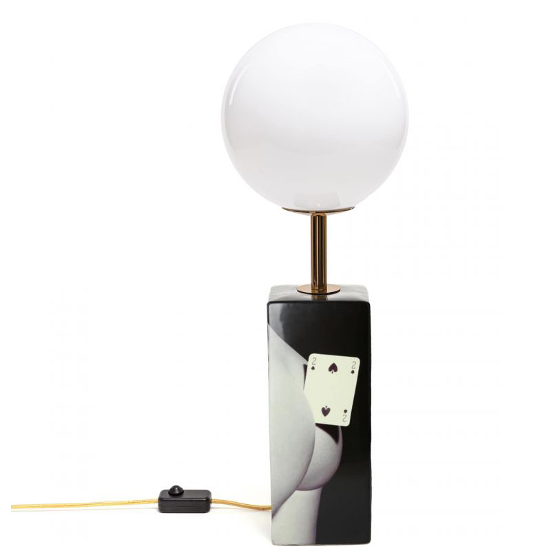 Настольная лампа Seletti Table Lamp Two of Spades Черный Белый Настольная лампа Seletti Table Lamp Two of Spades Черный Белый в Рязани | Loft Concept