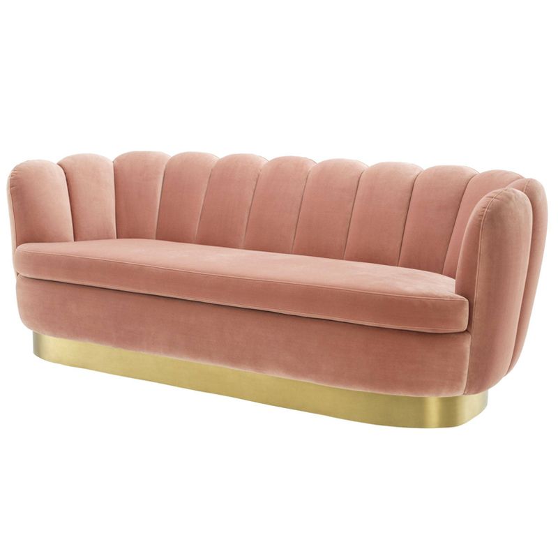 Диван Eichholtz Sofa Mirage nude Розовый пастельный Латунь Диван Eichholtz Sofa Mirage nude Розовый пастельный Латунь в Рязани | Loft Concept