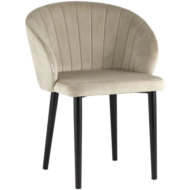 Стул Balsari Chair Кремовый Велюр Кремовый Черный Стул Balsari Chair Кремовый Велюр Кремовый Черный в Рязани | Loft Concept