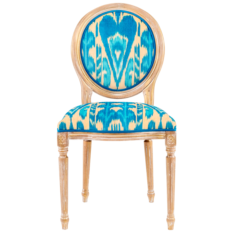 Стул Ikat Pattern Голубой Бежевый Коричневый Голубой Стул Ikat Pattern Голубой Бежевый Коричневый Голубой в Рязани | Loft Concept