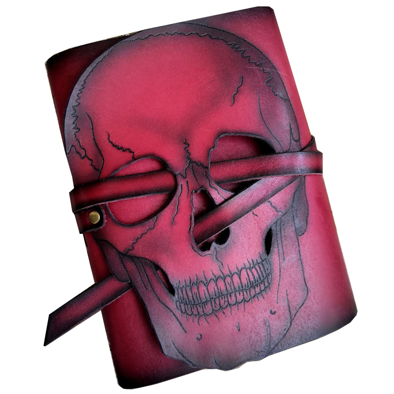 Кожаный Блокнот Красный Череп Grimoire Red Skull Красный Кожаный Блокнот Красный Череп Grimoire Red Skull Красный в Рязани | Loft Concept