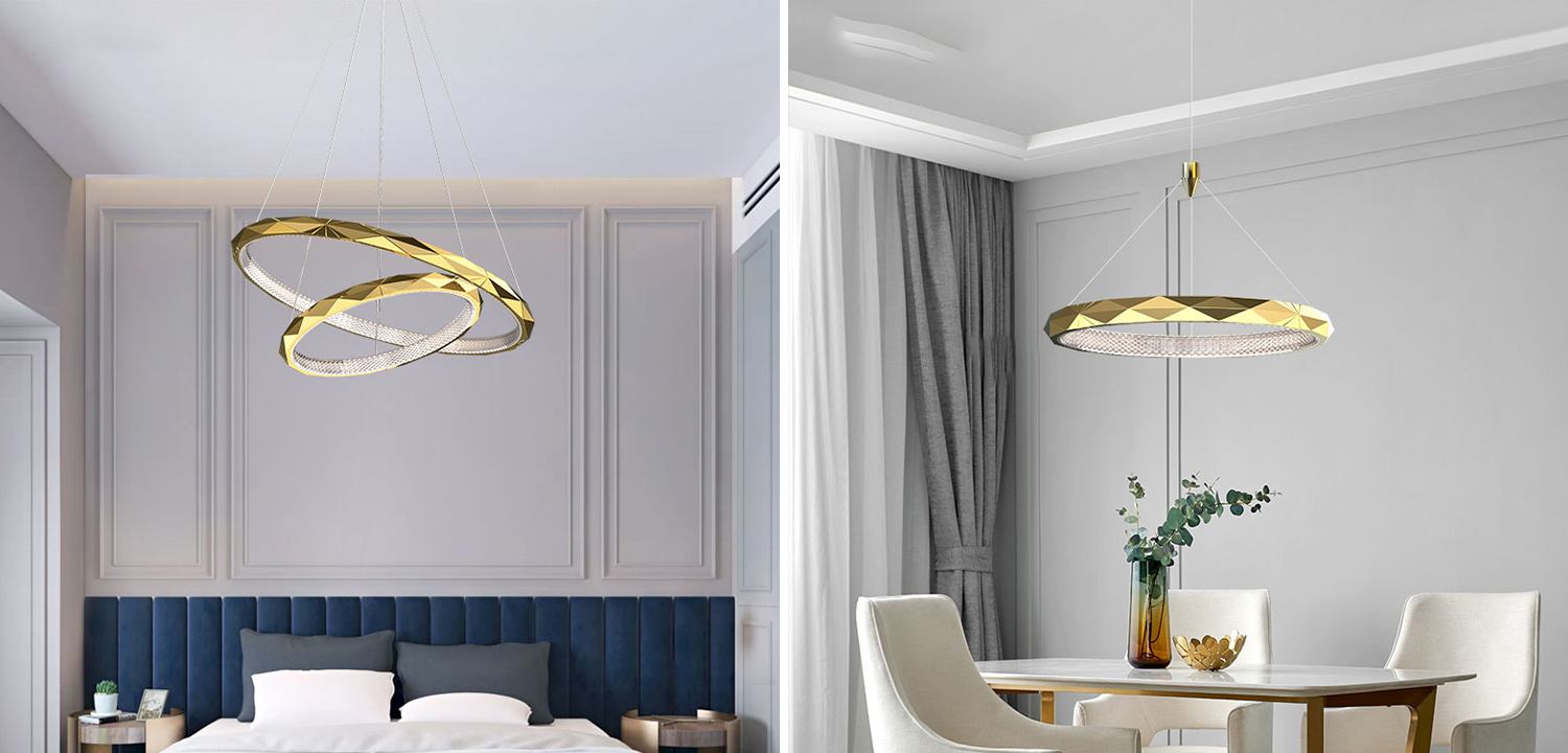 Люстра Horizontal Ring Gold Chandelier - фото