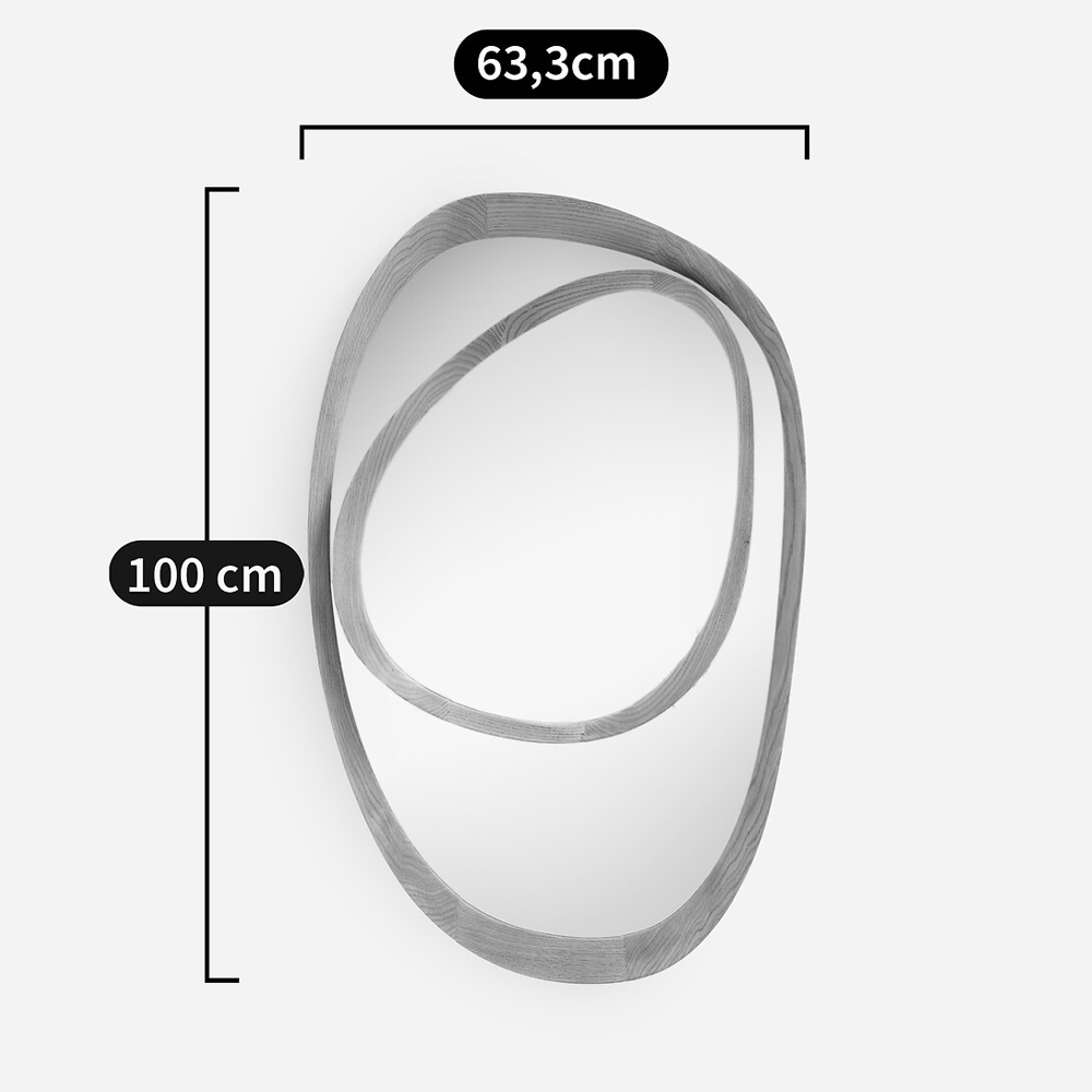 Ассиметричное зеркало в дубовой раме Infinity Symbol в Рязани