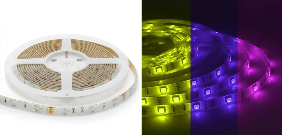 Светодиодная влагозащищенная лента 7,2W/m 30LED/m 5050SMD разноцветная 5M Светодиодная влагозащищенная лента 7,2W/m 30LED/m 5050SMD разноцветная 5M - Loft-Concept в Рязани
