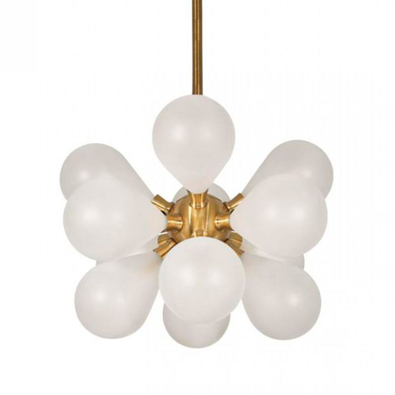 Люстра Simonet Chandelier White 50 см Белый Золотой Люстра Simonet Chandelier White 50 см Белый Золотой в Рязани | Loft Concept