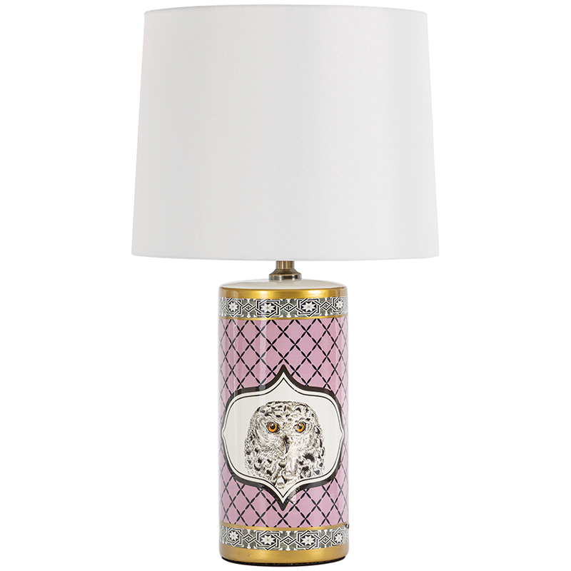 Настольная лампа Owl Collection Pink Lampshade Белый Розовый Черно-белый Золотой Настольная лампа Owl Collection Pink Lampshade Белый Розовый Черно-белый Золотой в Рязани | Loft Concept