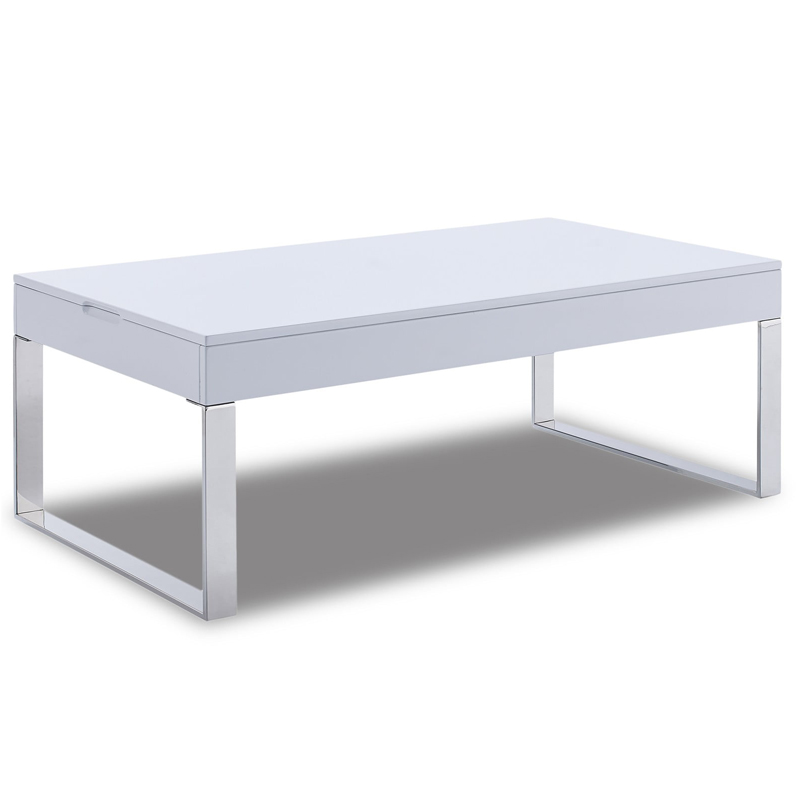 Кофейный стол Annecy Coffee Table white Белый Хром Кофейный стол Annecy Coffee Table white Белый Хром в Рязани | Loft Concept