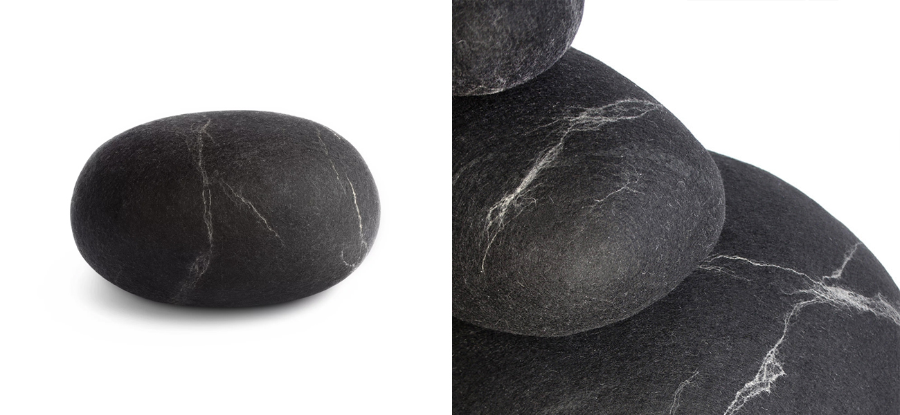 Пуф - Камень Черная Лава - фото