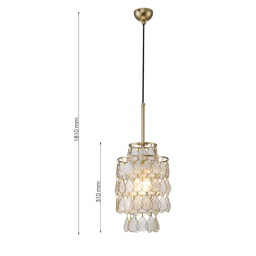 Подвесной светильник с декором из натуральной морской ракушки Iridescent Light в Рязани