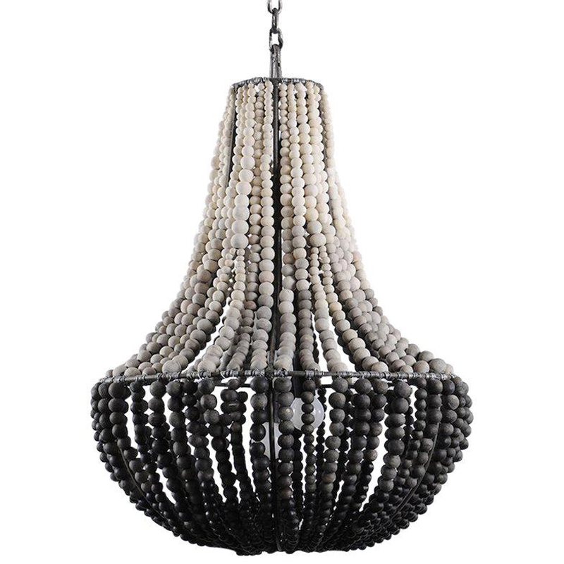 Люстра каплевидной формы украшенная круглыми бусинами Gradient Chandelier Black White Белый Черный Серый Люстра каплевидной формы украшенная круглыми бусинами Gradient Chandelier Black White Белый Черный Серый в Рязани | Loft Concept
