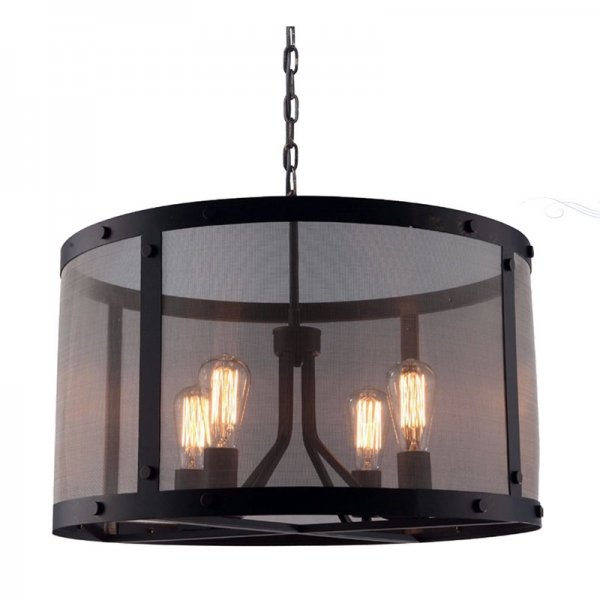 Люстра Loft Riveted Mesh Chandelier Round Черный Люстра Loft Riveted Mesh Chandelier Round Черный в Рязани | Loft Concept
