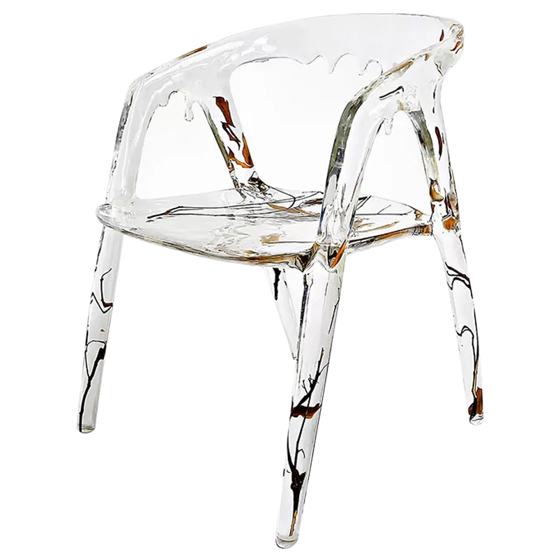 Стул из прозрачного акрила Crystal Waterfall Armchair Прозрачный Коричневый Оранжевый Стул из прозрачного акрила Crystal Waterfall Armchair Прозрачный Коричневый Оранжевый в Рязани | Loft Concept