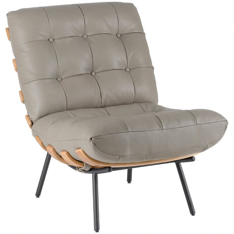 Кресло Philbert Chair grey leather Серый Кресло Philbert Chair grey leather Серый в Рязани | Loft Concept