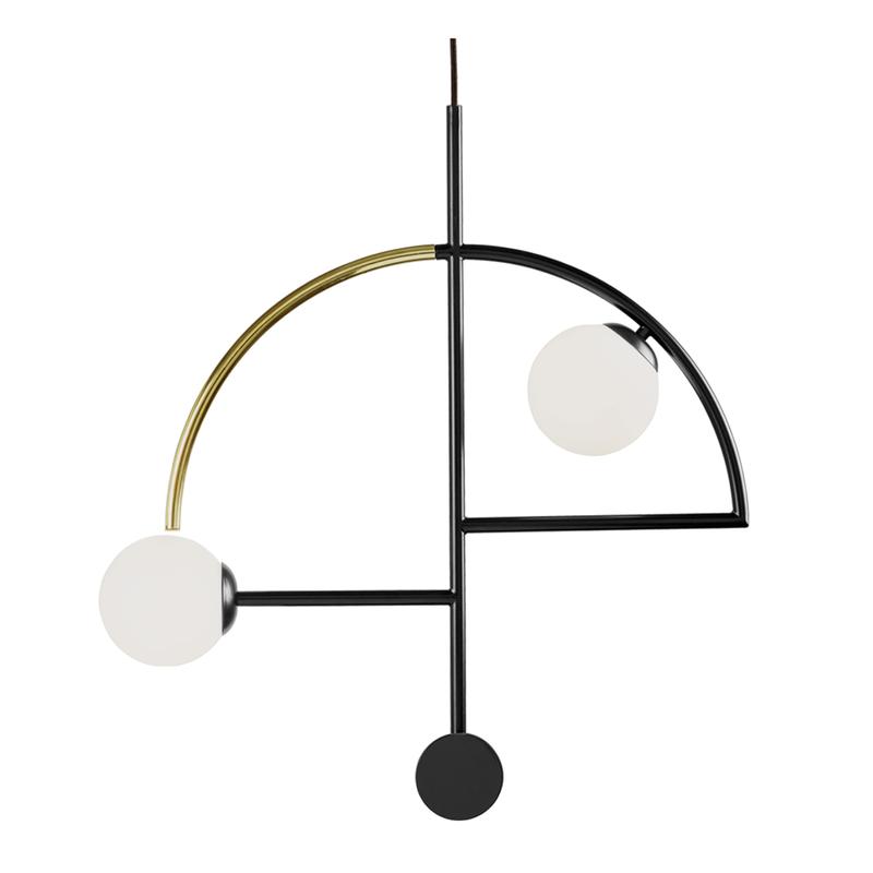 Подвесной светильник HELIO II - SUSPENSION LIGHT Черный Белый Латунь Подвесной светильник HELIO II - SUSPENSION LIGHT Черный Белый Латунь в Рязани | Loft Concept