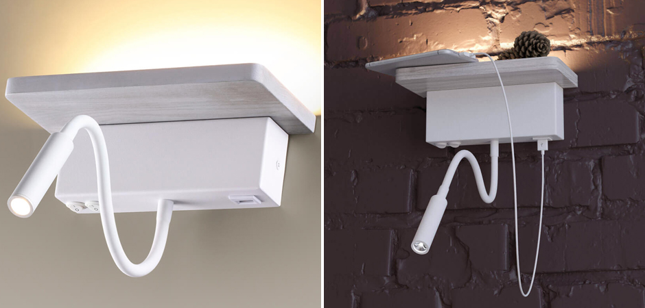 Бра Shirk Белое с USB входом Бра Shirk Белое с USB входом - Loft-Concept в Рязани