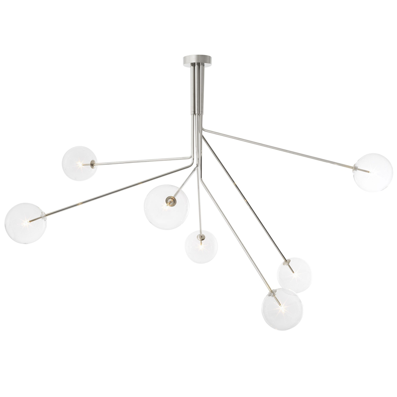Люстра Eichholtz Chandelier Topaz Nickel Никель Прозрачный Люстра Eichholtz Chandelier Topaz Nickel Никель Прозрачный в Рязани | Loft Concept