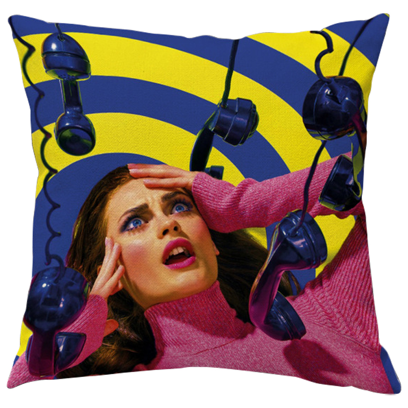 Декоративная подушка Seletti Cushion Phone Желтый Синий Розовый Декоративная подушка Seletti Cushion Phone Желтый Синий Розовый в Рязани | Loft Concept