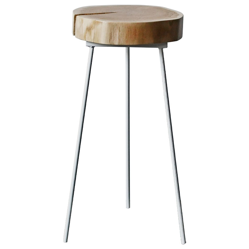 Приставной стол Hines Industrial Metal Rust Side Table Белый Светлый дуб Приставной стол Hines Industrial Metal Rust Side Table Белый Светлый дуб в Рязани | Loft Concept