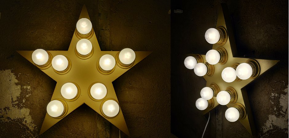 Настенный светильник Star золотая звезда Настенный светильник Star золотая звезда - Loft-Concept в Рязани