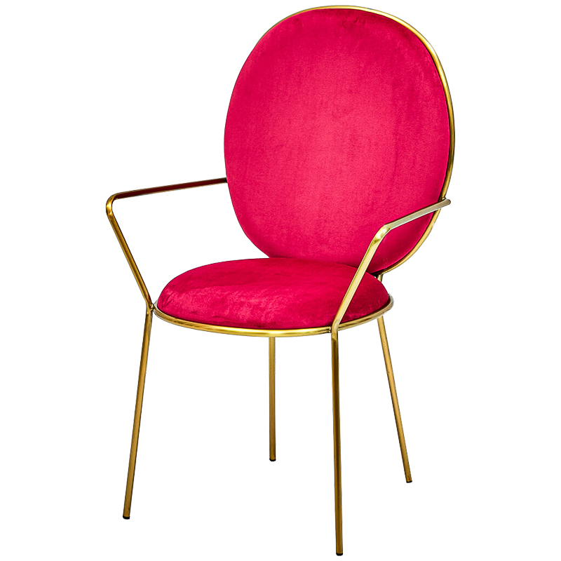 Стул с подлокотниками STAY Chair Fuchsia Фуксия Глянцевое золото Стул с подлокотниками STAY Chair Fuchsia Фуксия Глянцевое золото в Рязани | Loft Concept