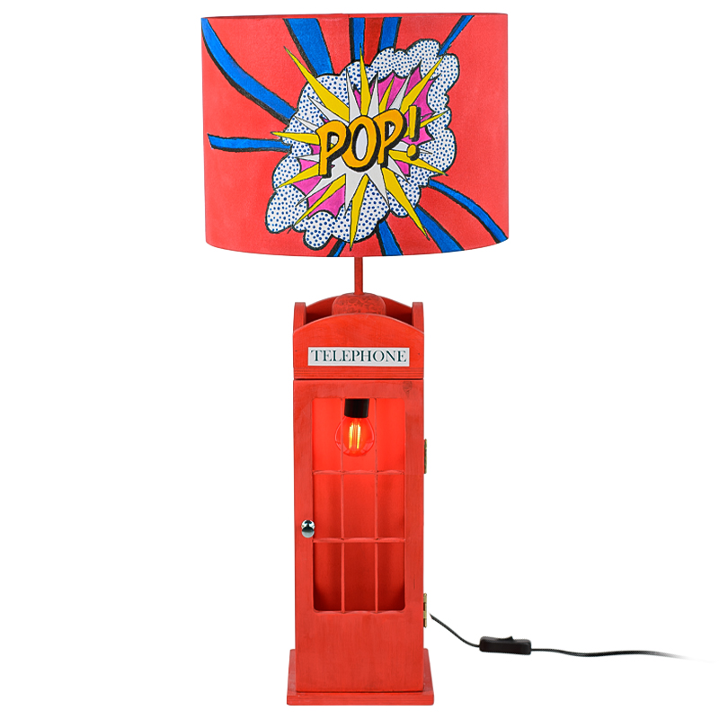 Настольная лампа Red Phone Booth Pop Lamp Красный Мульти Настольная лампа Red Phone Booth Pop Lamp Красный Мульти в Рязани | Loft Concept