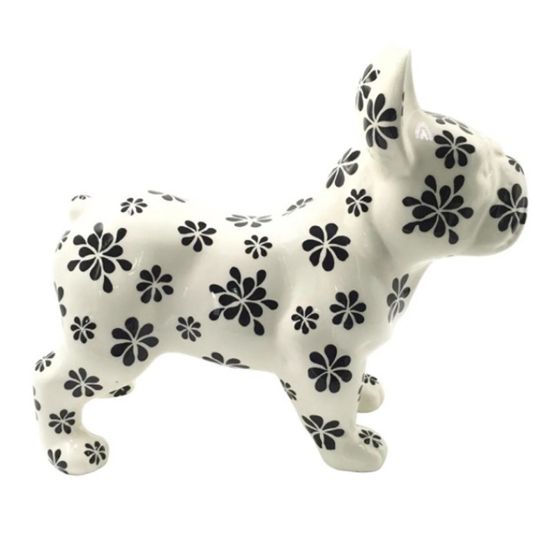 Статуэтка Bulldog black petals Белый Черный Статуэтка Bulldog black petals Белый Черный в Рязани | Loft Concept