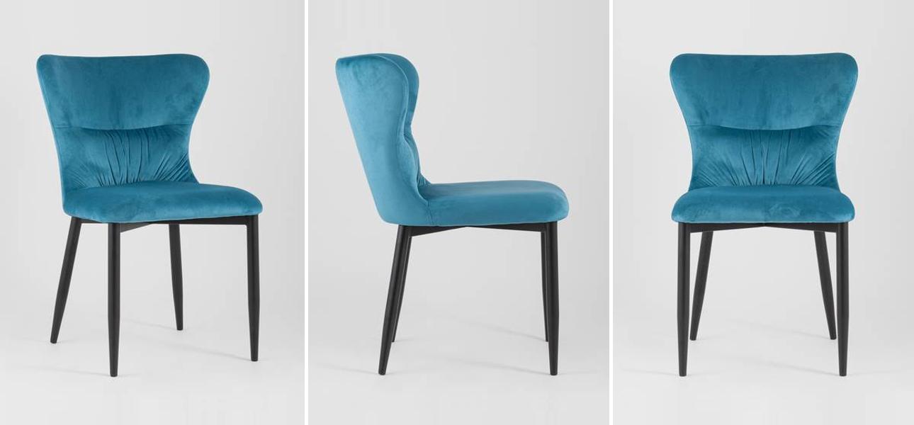 Стул CHANTAL Синий Велюр - фото