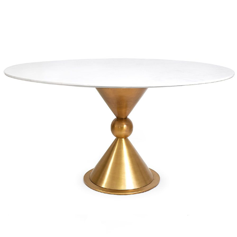 Обеденный стол Jonathan Adler Caracas Dining Table Латунь Белый Мрамор Bianco Обеденный стол Jonathan Adler Caracas Dining Table Латунь Белый Мрамор Bianco в Рязани | Loft Concept