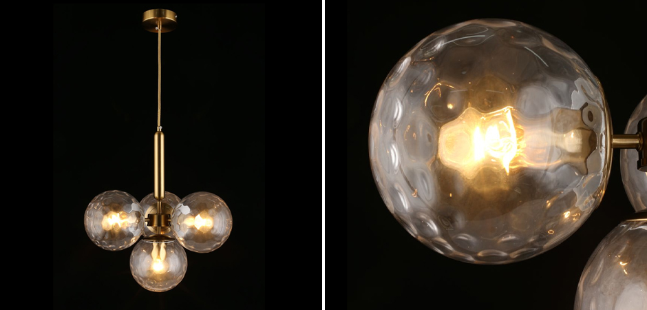 Люстра Bubble Glass с рельефным стеклом Люстра Bubble Glass с рельефным стеклом - Loft-Concept в Рязани