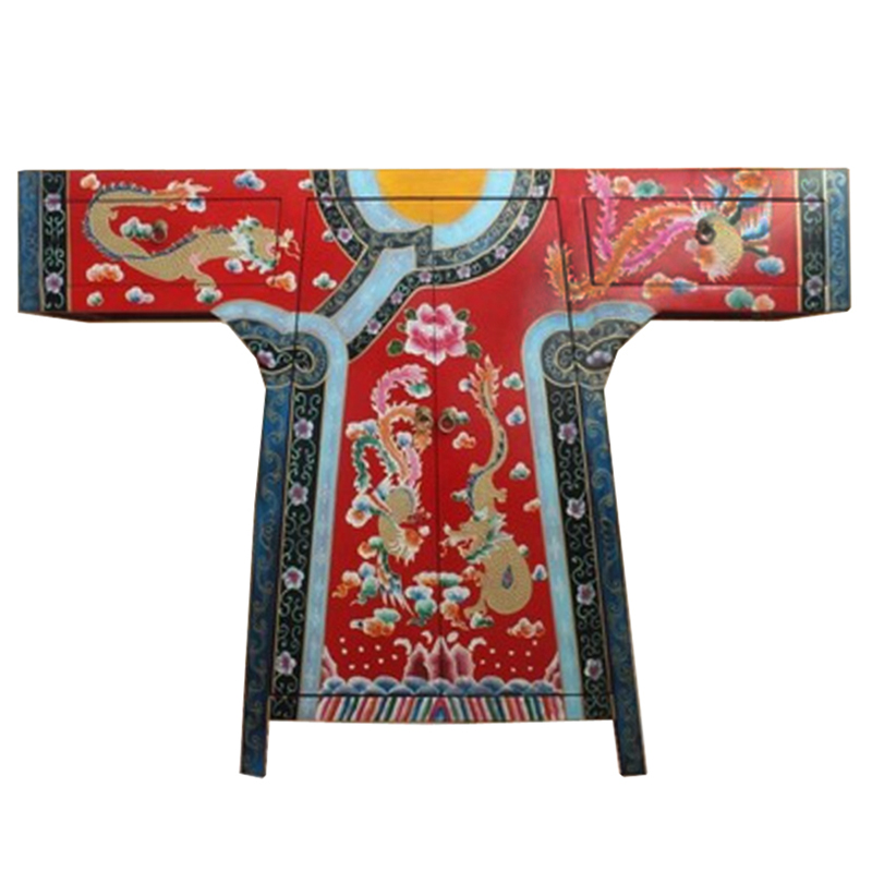 Красная Консоль в Китайском Стиле из сосны ручная роспись Red Oriental Robe Красный (Red) Мульти Красная Консоль в Китайском Стиле из сосны ручная роспись Red Oriental Robe Красный (Red) Мульти в Рязани | Loft Concept